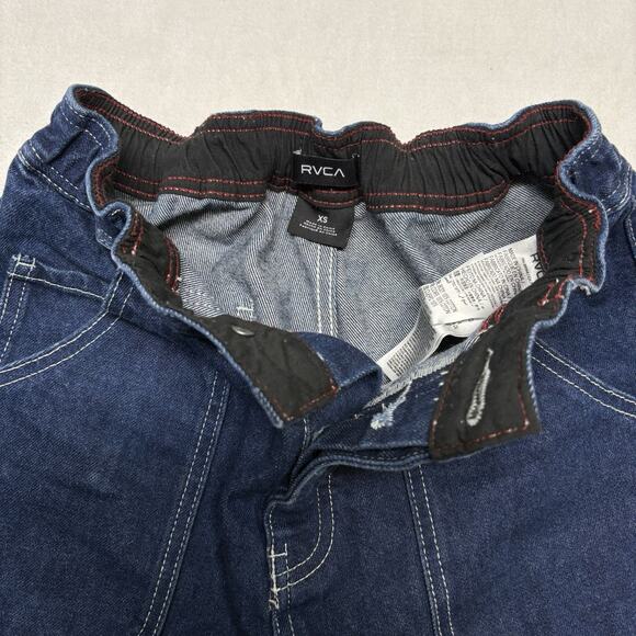 RVCA x Pac Sun Scrunchie High Waisted Jeans Blue Denim Pants Size XS Dark Indigo - Picture 5 of 15